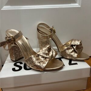 SCHUTZ Gold Woven Heels